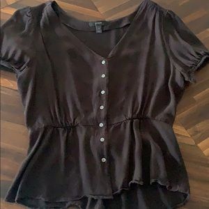 Size 6 black j crew blouse